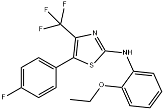 N-(2-ethoxyphenyl)-5-(4-fluorophenyl)-4-(trifluoromethyl)-1,3-thiazol-2-amine Struktur