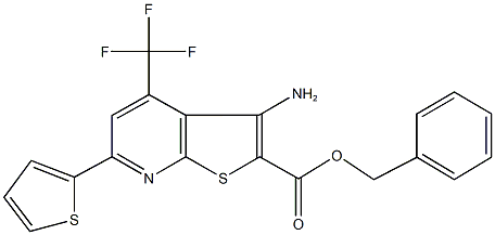 benzyl 3-amino-6-(2-thienyl)-4-(trifluoromethyl)thieno[2,3-b]pyridine-2-carboxylate Struktur