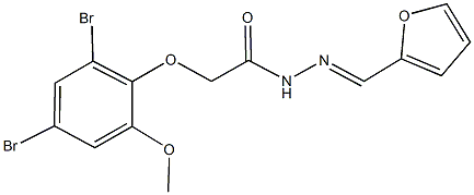 2-(2,4-dibromo-6-methoxyphenoxy)-N'-(2-furylmethylene)acetohydrazide Struktur