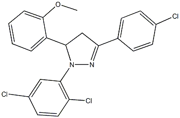 3-(4-chlorophenyl)-1-(2,5-dichlorophenyl)-5-(2-methoxyphenyl)-4,5-dihydro-1H-pyrazole Struktur