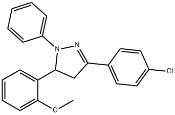 3-(4-chlorophenyl)-5-(2-methoxyphenyl)-1-phenyl-4,5-dihydro-1H-pyrazole Struktur