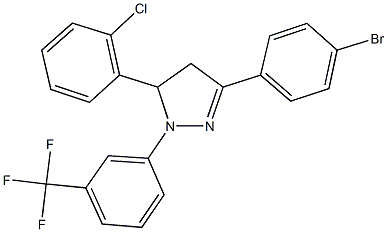 3-(4-bromophenyl)-5-(2-chlorophenyl)-1-[3-(trifluoromethyl)phenyl]-4,5-dihydro-1H-pyrazole Struktur