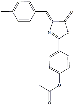 4-[4-(4-methylbenzylidene)-5-oxo-4,5-dihydro-1,3-oxazol-2-yl]phenyl acetate Struktur