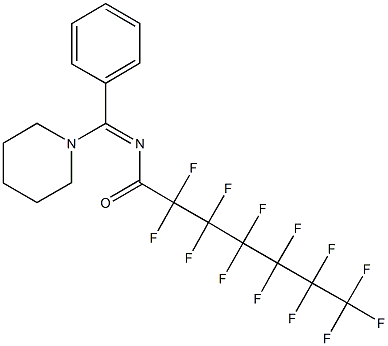 2,2,3,3,4,4,5,5,6,6,7,7,7-tridecafluoro-N-[phenyl(1-piperidinyl)methylene]heptanamide Struktur