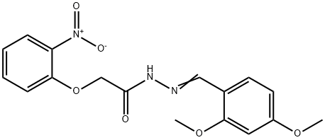 N'-(2,4-dimethoxybenzylidene)-2-{2-nitrophenoxy}acetohydrazide Struktur