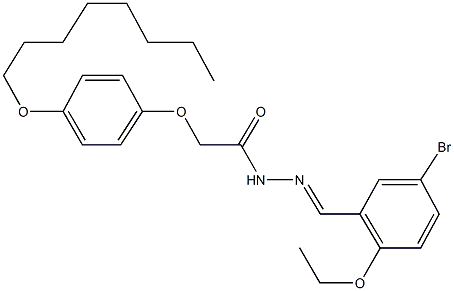 N'-(5-bromo-2-ethoxybenzylidene)-2-[4-(octyloxy)phenoxy]acetohydrazide Struktur