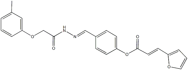 4-{2-[(3-methylphenoxy)acetyl]carbohydrazonoyl}phenyl 3-(2-furyl)acrylate Struktur