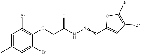 N'-[(4,5-dibromo-2-furyl)methylene]-2-(2,6-dibromo-4-methylphenoxy)acetohydrazide Struktur