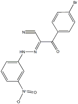 3-(4-bromophenyl)-2-({3-nitrophenyl}hydrazono)-3-oxopropanenitrile Struktur