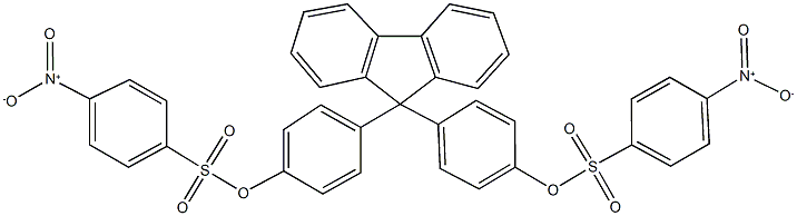 4-(9-{4-[({4-nitrophenyl}sulfonyl)oxy]phenyl}-9H-fluoren-9-yl)phenyl 4-nitrobenzenesulfonate Struktur