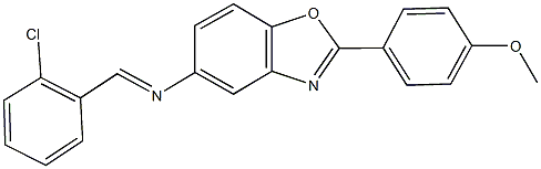 N-(2-chlorobenzylidene)-N-[2-(4-methoxyphenyl)-1,3-benzoxazol-5-yl]amine Struktur