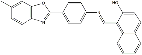 1-({[4-(6-methyl-1,3-benzoxazol-2-yl)phenyl]imino}methyl)-2-naphthol Struktur