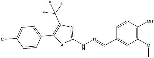 4-hydroxy-3-methoxybenzaldehyde [5-(4-chlorophenyl)-4-(trifluoromethyl)-1,3-thiazol-2-yl]hydrazone Struktur