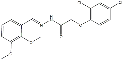 2-(2,4-dichlorophenoxy)-N'-(2,3-dimethoxybenzylidene)acetohydrazide Struktur