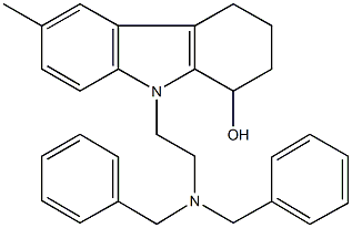 9-[2-(dibenzylamino)ethyl]-6-methyl-2,3,4,9-tetrahydro-1H-carbazol-1-ol Struktur