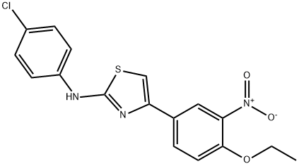 2-(4-chloroanilino)-4-{4-ethoxy-3-nitrophenyl}-1,3-thiazole Struktur