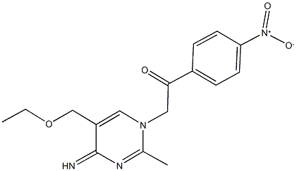 2-(5-(ethoxymethyl)-4-imino-2-methyl-1(4H)-pyrimidinyl)-1-{4-nitrophenyl}ethanone Struktur