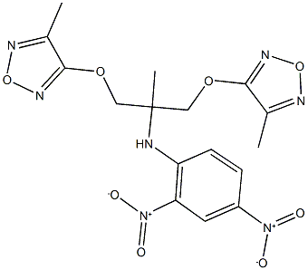 3-{2-{2,4-bisnitroanilino}-2-methyl-3-[(4-methyl-1,2,5-oxadiazol-3-yl)oxy]propoxy}-4-methyl-1,2,5-oxadiazole Struktur