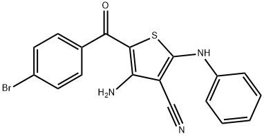 4-amino-2-anilino-5-(4-bromobenzoyl)-3-thiophenecarbonitrile Struktur