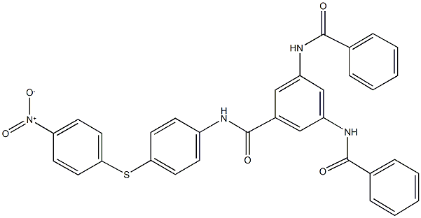 3,5-bis(benzoylamino)-N-[4-({4-nitrophenyl}sulfanyl)phenyl]benzamide Struktur