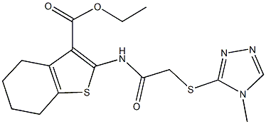 ethyl 2-({[(4-methyl-4H-1,2,4-triazol-3-yl)sulfanyl]acetyl}amino)-4,5,6,7-tetrahydro-1-benzothiophene-3-carboxylate Struktur