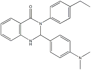 2-[4-(dimethylamino)phenyl]-3-(4-ethylphenyl)-2,3-dihydro-4(1H)-quinazolinone Struktur