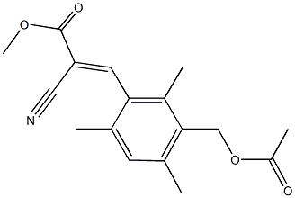 methyl 3-{3-[(acetyloxy)methyl]-2,4,6-trimethylphenyl}-2-cyanoacrylate Struktur