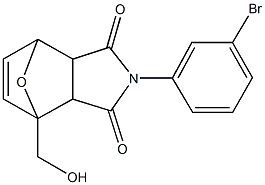 4-(3-bromophenyl)-1-(hydroxymethyl)-10-oxa-4-azatricyclo[5.2.1.0~2,6~]dec-8-ene-3,5-dione Struktur