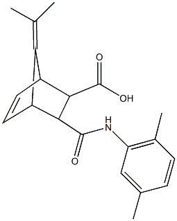 3-[(2,5-dimethylanilino)carbonyl]-7-(1-methylethylidene)bicyclo[2.2.1]hept-5-ene-2-carboxylic acid Struktur