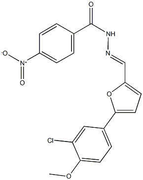 N'-{[5-(3-chloro-4-methoxyphenyl)-2-furyl]methylene}-4-nitrobenzohydrazide Struktur