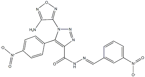 1-(4-amino-1,2,5-oxadiazol-3-yl)-N'-{3-nitrobenzylidene}-5-{4-nitrophenyl}-1H-1,2,3-triazole-4-carbohydrazide Struktur