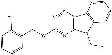 2-chlorobenzyl 5-ethyl-5H-[1,2,4]triazino[5,6-b]indol-3-yl sulfide Struktur