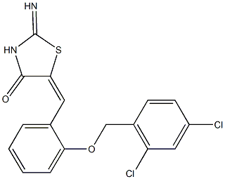 5-{2-[(2,4-dichlorobenzyl)oxy]benzylidene}-2-imino-1,3-thiazolidin-4-one Struktur