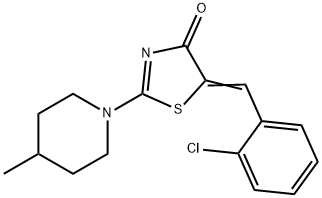 5-(2-chlorobenzylidene)-2-(4-methyl-1-piperidinyl)-1,3-thiazol-4(5H)-one Struktur