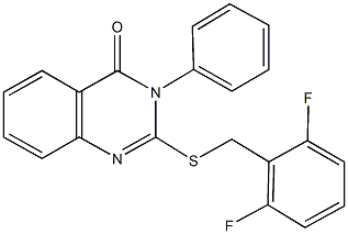 2-[(2,6-difluorobenzyl)sulfanyl]-3-phenyl-4(3H)-quinazolinone Struktur