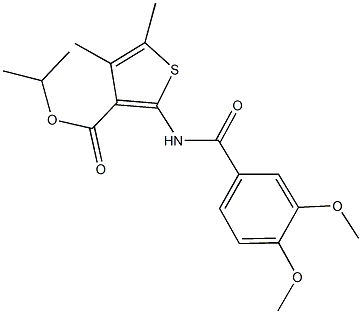 isopropyl 2-[(3,4-dimethoxybenzoyl)amino]-4,5-dimethyl-3-thiophenecarboxylate Struktur