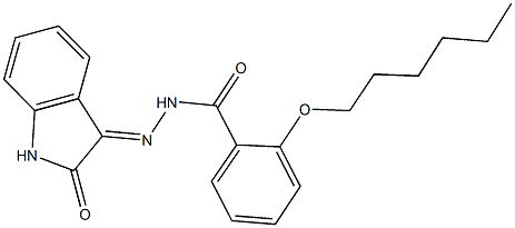 2-(hexyloxy)-N'-(2-oxo-1,2-dihydro-3H-indol-3-ylidene)benzohydrazide Struktur