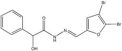 N'-[(4,5-dibromo-2-furyl)methylene]-2-hydroxy-2-phenylacetohydrazide Struktur