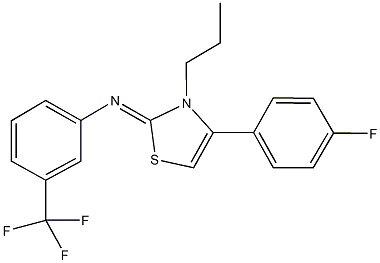 N-(4-(4-fluorophenyl)-3-propyl-1,3-thiazol-2(3H)-ylidene)-N-[3-(trifluoromethyl)phenyl]amine Struktur