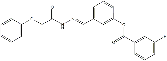 3-{2-[(2-methylphenoxy)acetyl]carbohydrazonoyl}phenyl 3-fluorobenzoate Struktur