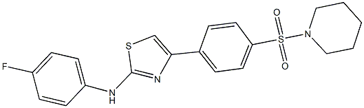 N-(4-fluorophenyl)-4-[4-(1-piperidinylsulfonyl)phenyl]-1,3-thiazol-2-amine Struktur