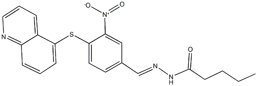 N'-[3-nitro-4-(5-quinolinylsulfanyl)benzylidene]pentanohydrazide Struktur