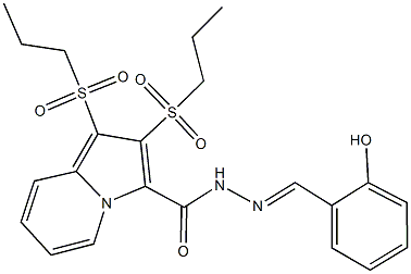 N'-(2-hydroxybenzylidene)-1,2-bis(propylsulfonyl)-3-indolizinecarbohydrazide Struktur