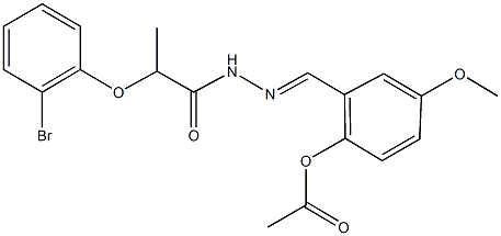 2-{2-[2-(2-bromophenoxy)propanoyl]carbohydrazonoyl}-4-methoxyphenyl acetate Struktur