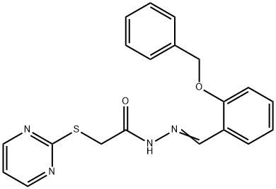 N'-[2-(benzyloxy)benzylidene]-2-(2-pyrimidinylsulfanyl)acetohydrazide Struktur