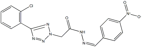 2-[5-(2-chlorophenyl)-2H-tetraazol-2-yl]-N'-{4-nitrobenzylidene}acetohydrazide Struktur