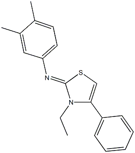 N-(3,4-dimethylphenyl)-N-(3-ethyl-4-phenyl-1,3-thiazol-2(3H)-ylidene)amine Struktur