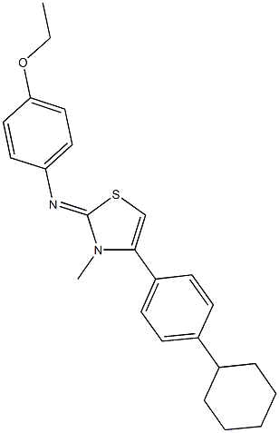 N-(4-(4-cyclohexylphenyl)-3-methyl-1,3-thiazol-2(3H)-ylidene)-N-(4-ethoxyphenyl)amine Struktur