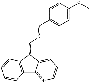 N-(5H-indeno[1,2-b]pyridin-5-ylidenemethyl)-N-(4-methoxybenzylidene)amine Struktur