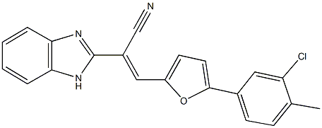 2-(1H-benzimidazol-2-yl)-3-[5-(3-chloro-4-methylphenyl)-2-furyl]acrylonitrile Struktur